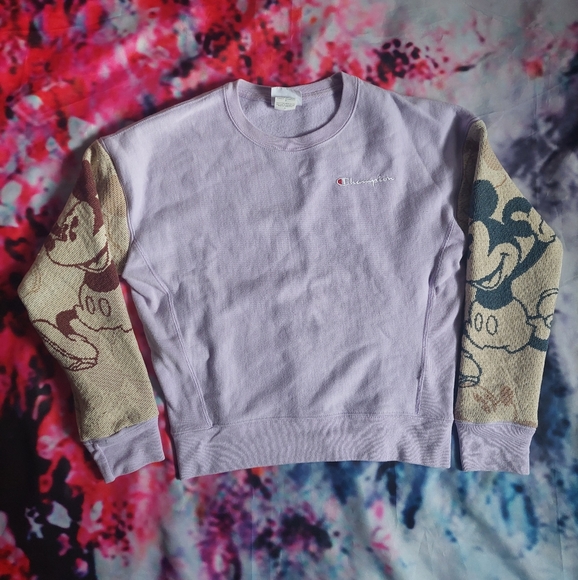 Mickey Mouse Sleeves Lavender Crewneck - Picture 2 of 8